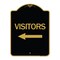 Signmission Designer Series Sign Visitors W/ Left Arrow, Black & Gold Aluminum Sign, 18" x 24", BG-1824-24617 A-DES-BG-1824-24617 - alternate 1
